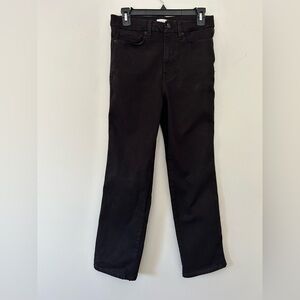 Good American black straight jeans size 6/28 stretch denim